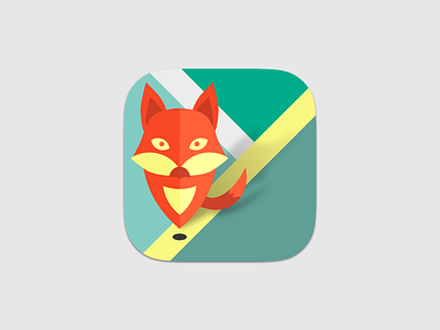 Meetogram App Icon animal app app icon fox geo green ios map orange pin