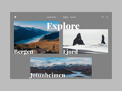 Visit Nature explore grid minimal minimalistic nature photography typography ui ux web web app