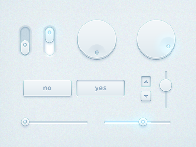 Milky UI button knob led lights milk minimal progress bar slider switch toggle ui
