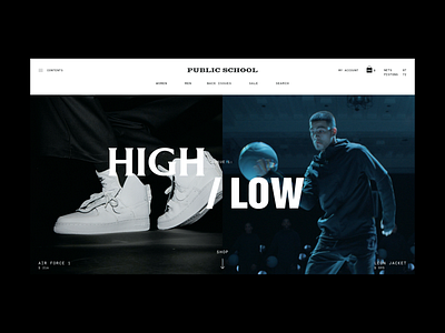 Public School animation clean clothes design ecommerce fashion landing page minimal modern motion motion graphics photo photography shop store streetwear typography web website website design