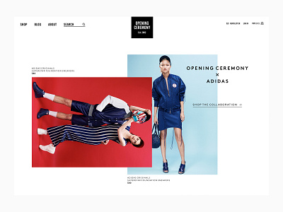 Opening Ceremony animation clean clothes design ecommerce fashion landing page minimal modern motion motion graphics photo photography shop store streetwear typography web website website design