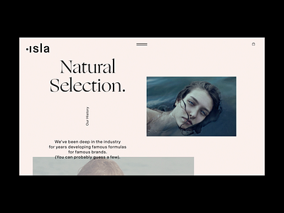 Isla Skincare Landing Page beauty clean design ecommerce fashion landing page minimal modern motion motion graphics photo photography shop skin skincare store typography web website website design