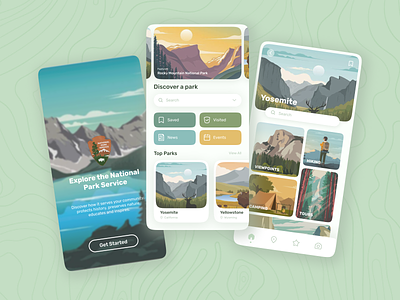 National Park Service App Redesign app mobile redesign ui