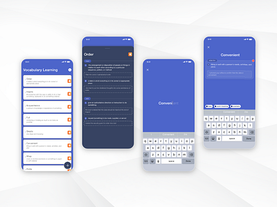 The Vocabulary Application add new card game designgraphic education english bulldog help user learning learning app product design reminder ui ux vocabulary word