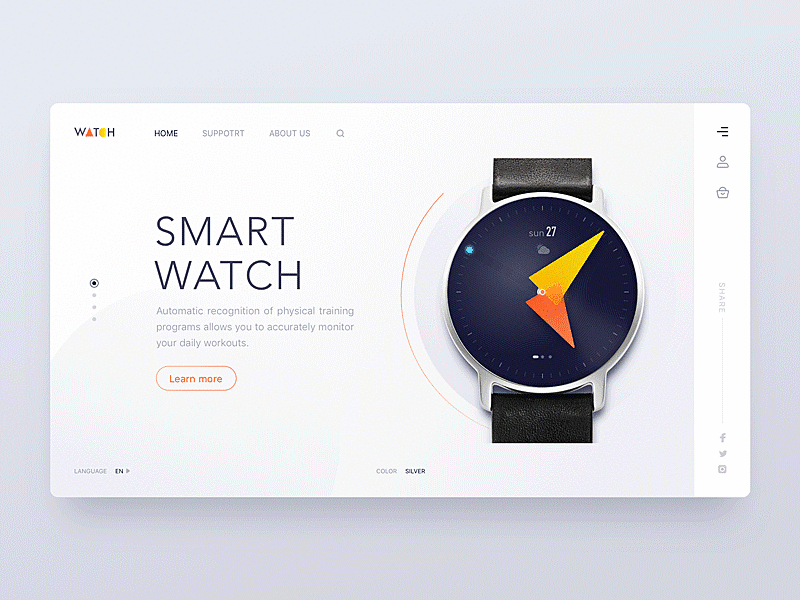 smart watch animation ui web