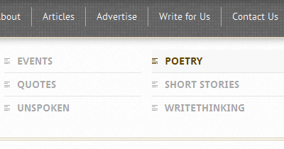 Poetry Blog Category Navigation header navigation poetry