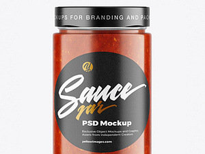 Download Download lear Glass Jar with Tomato Sauce Mockup PSD by Object Mockup on Dribbble