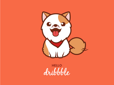 Hello dribbble animal cute dog dog logo hello dribble logo pet design