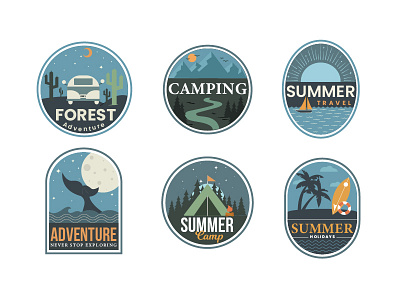 Vintage adventure badges collection