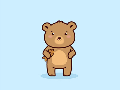 Cute bear cartoon logo