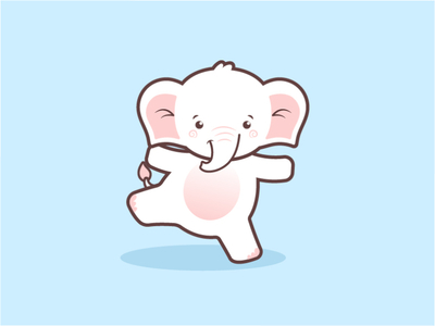 Cute elephant cartoon logo by Ty Duong on Dribbble