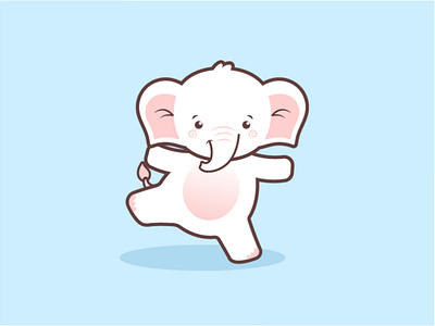 Cute elephant cartoon logo