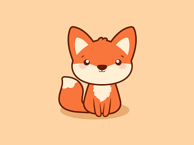 Cute fox cartoon logo autumnal