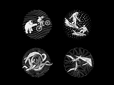 Strange Creatures black and white creatures icons illustration ranger strange