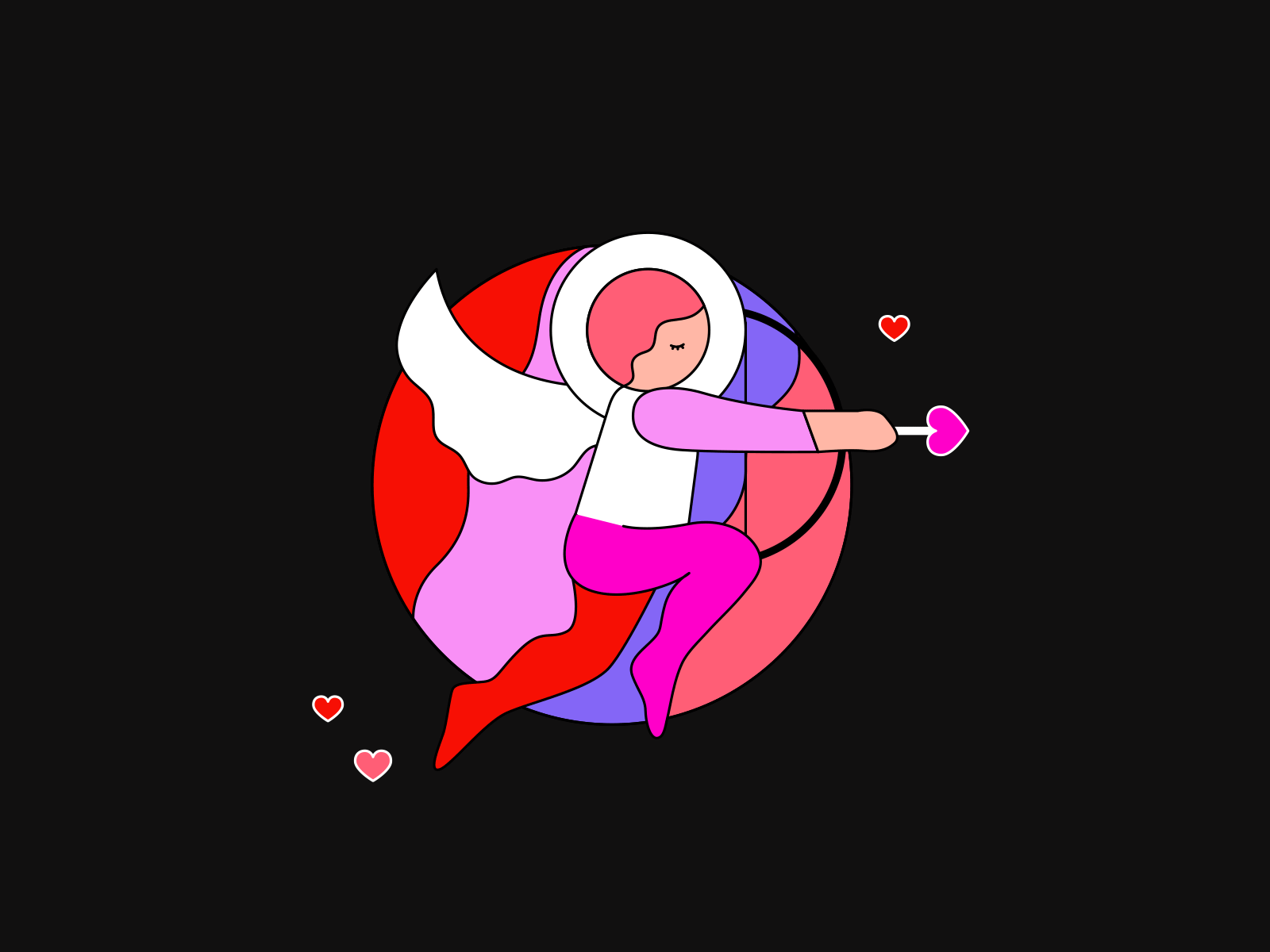 Cupid animated gif animation arrow cupid heart hearts illustration shooting valentines day
