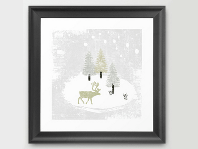 Winter Wonderland Print art dear fine holidays illustration nature snow trees vintage winter winter wonderland