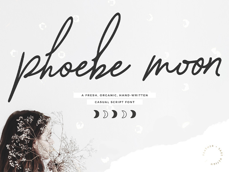 Phoebe Moon Script Font script font casual script font font designer font design font design graphics hand drawn