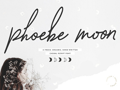 Phoebe Moon Script Font casual script font design font font design font designer graphics hand drawn script font