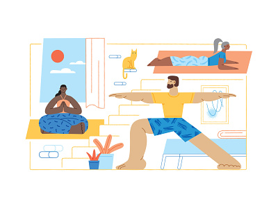 Yoga Love flat illustration illustration people illustration vector yoga yoga illustration