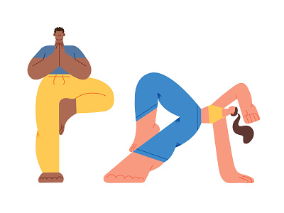 Yoga Poses character flat illustration illustration people illustration vector yoga