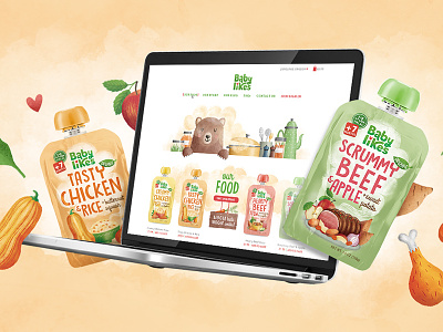Babylikes case study baby babylikes branding chicken food illustration logo packaging web