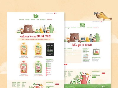 Babylikes pages baby babylikes branding food illustration store web website