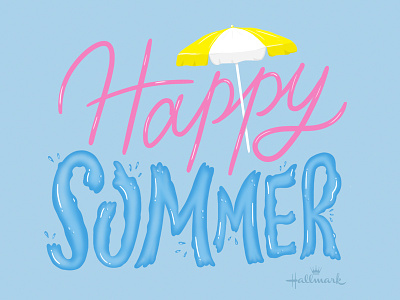 Happy Summer hallmark hand lettering illustration lettering summer type