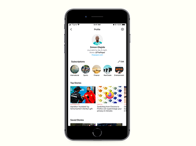 User Profile Screen ios mobile app user interface design visual design