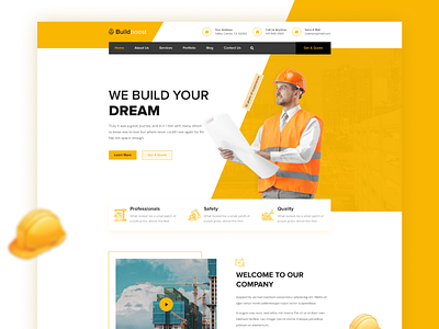 Buildboost - Construction Landing Page 2022 architecture architecture web design clean construction constuction landing page creative creative design design landing page minimal trendy ui uiux ux webdesign