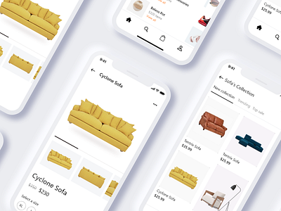 Ecommerce Furniture App 2022 app app design clean creative creative design design ecommerce ecommerce app ecommerce mobile app furniture app illustration minimal ui uiux ux