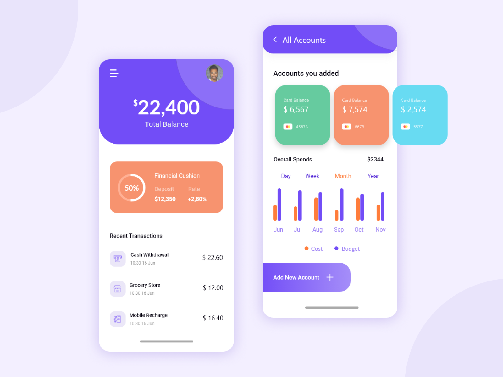 Finance Mobile App by Roni Biswas on Dribbble