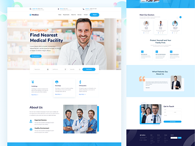 Medico - Medical Landing Page 2022 clean creative creative design design landing page medical medicare medicine medico minimal ui uiux ux website