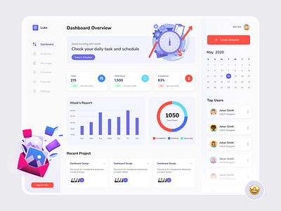 Luke - SaaS Dashboard admin analytics dashboard clean creative creative design dashboad dashboard design design digital marketing agency management dashboard saas saas dashboard task management ui uiux ux