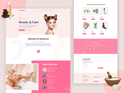 Selenova - Beauty Landing Page beautiful beauty branding clean creative design landing page landing page design makeup artist product space ui uiux ux website