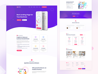 Aparition - App landing Page 2022 app app design app landing clean creative creative design design illustration landing page minimal ui uiux ux vector website