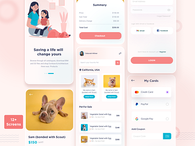 Pet Finder Mobile App 2022 app app design clean clean ui creative creative design design illustration per pet app pet finder pet lover ui uiux ux vector website