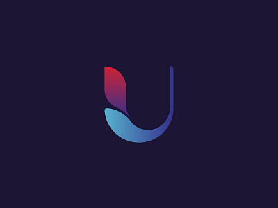 U Logotype blue gradient letter logo logotype purple red type typo typography u