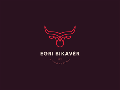 Egri Bikavér logo concept biker blood bull eger egri hungaricum logo red wine