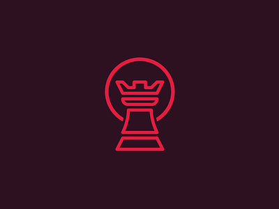 Rook logo chess circle dark logo red rook