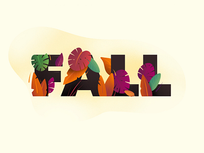 Fall typography illustration