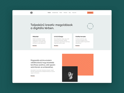 Personal website redesign green minimal orange sketch ui web web design website