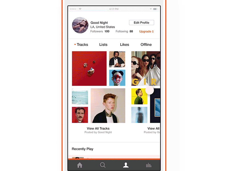 Soundcloud | Redesign animation app branding concept gif graphic design icon interaction product prototype ui web