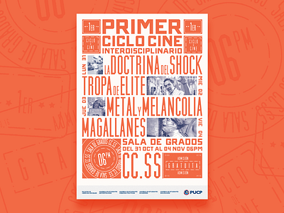 Poster Ciclo de Cine broadside cinema poster students typography university