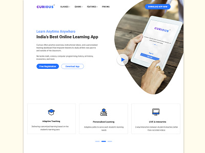 CURIOUS - Learning App design learning app learning management system learning platform lms online leaning ui website design