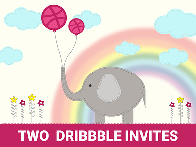 Two Dribbble Invites dribbble invite