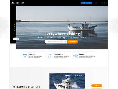Fish Point | Home Page Concept design figma fishing fishing trips home page concept ui ux web design website design