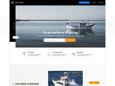 Fish Point | Home Page Concept design figma fishing fishing trips home page concept ui ux web design website design