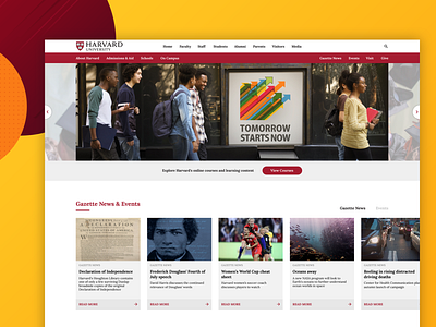 Uplabs.com Harvard University Redesign Challenge branding college design learning management system lms ui uidesign university website design