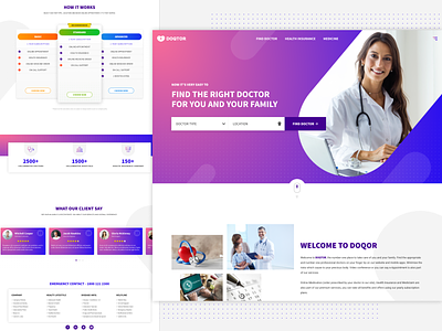 DOQTOR - Online Health Care Solutions branding design figma ui uidesign ux website design