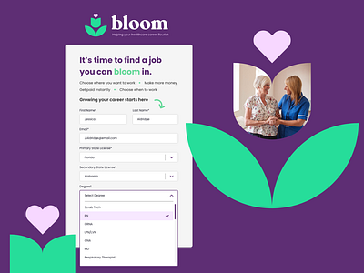 bloom - desktop signup